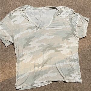 American Eagle Outfitters Camo V-Neck Tee